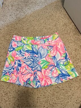 Lilly Pulitzer Multicolor Floral Print Shorts - Pink Blue Green